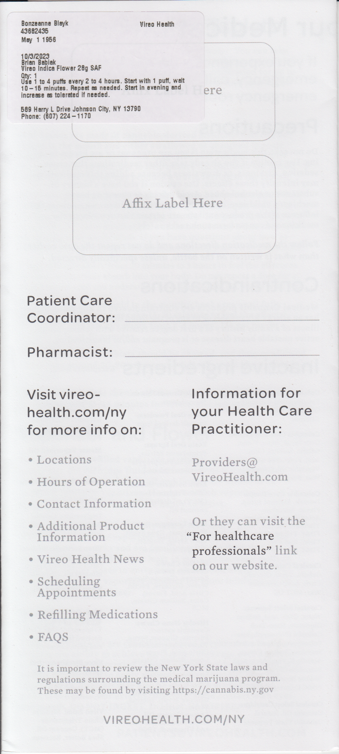 ./2023-10-03 - Vireo Health MMJ Purchase 24 - 1 x 28g Vireo SAF 'Sweet Afghan Delicious' 28g - 'Where's my KTK' - SHAKES FIST FRUITLESSLY AT SUBOPTIMAL STATE MEDICINE - $138.00.png